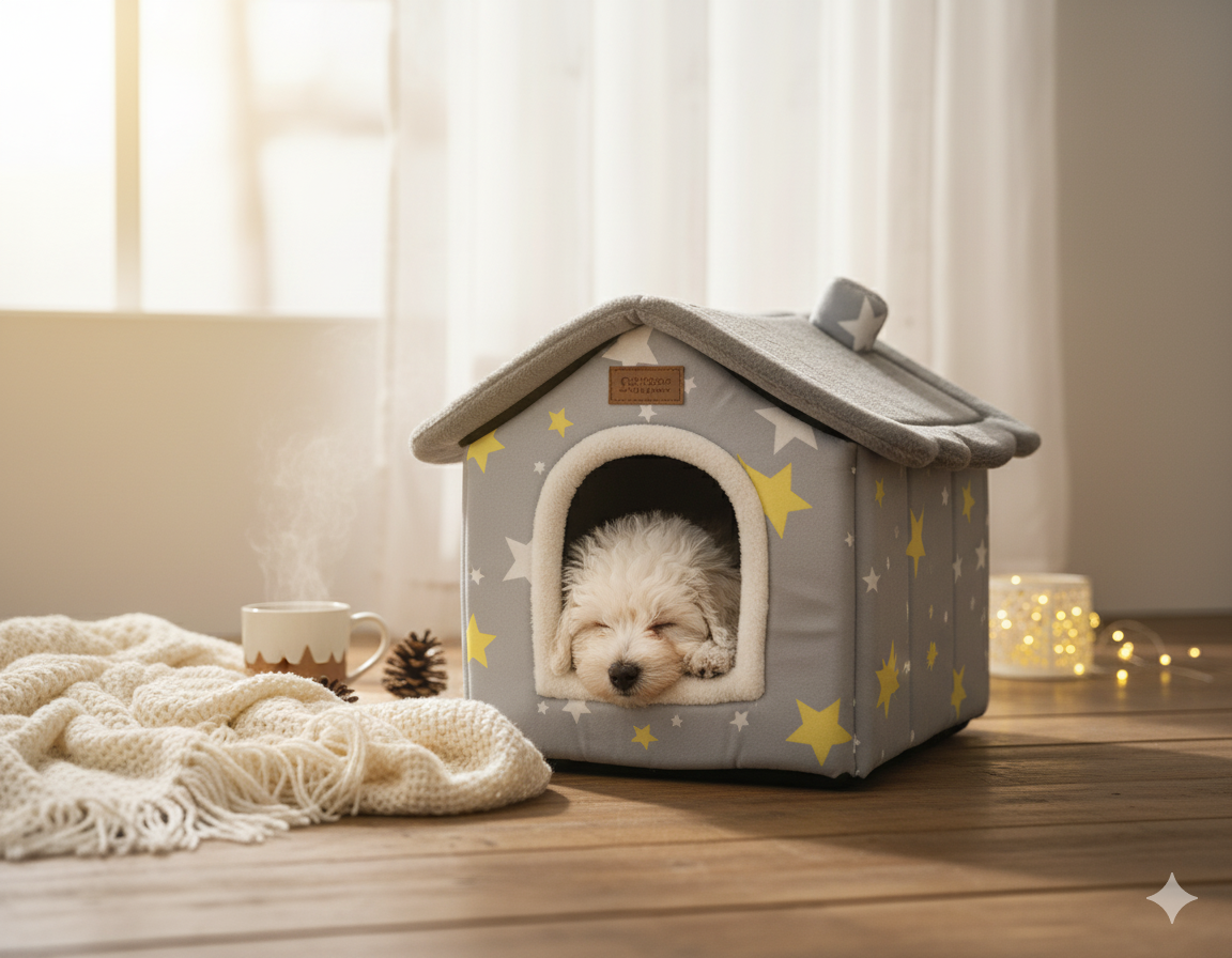 Warm Closed Dog Kennel House for Pets